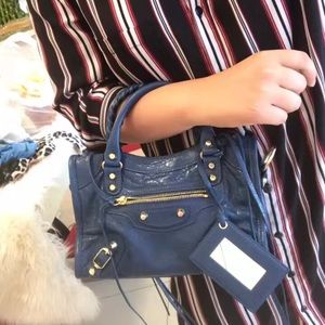 balenciaga mini city blue